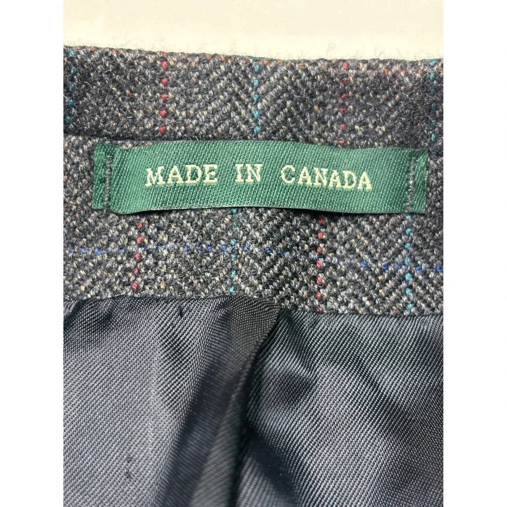 Lauren Ralph Lauren Wool Blazer Herringbone Sport Coat‎ Made in Canada 44L